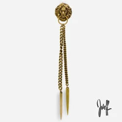 Joseff Vintage Lion Gold Door Knocker brooch