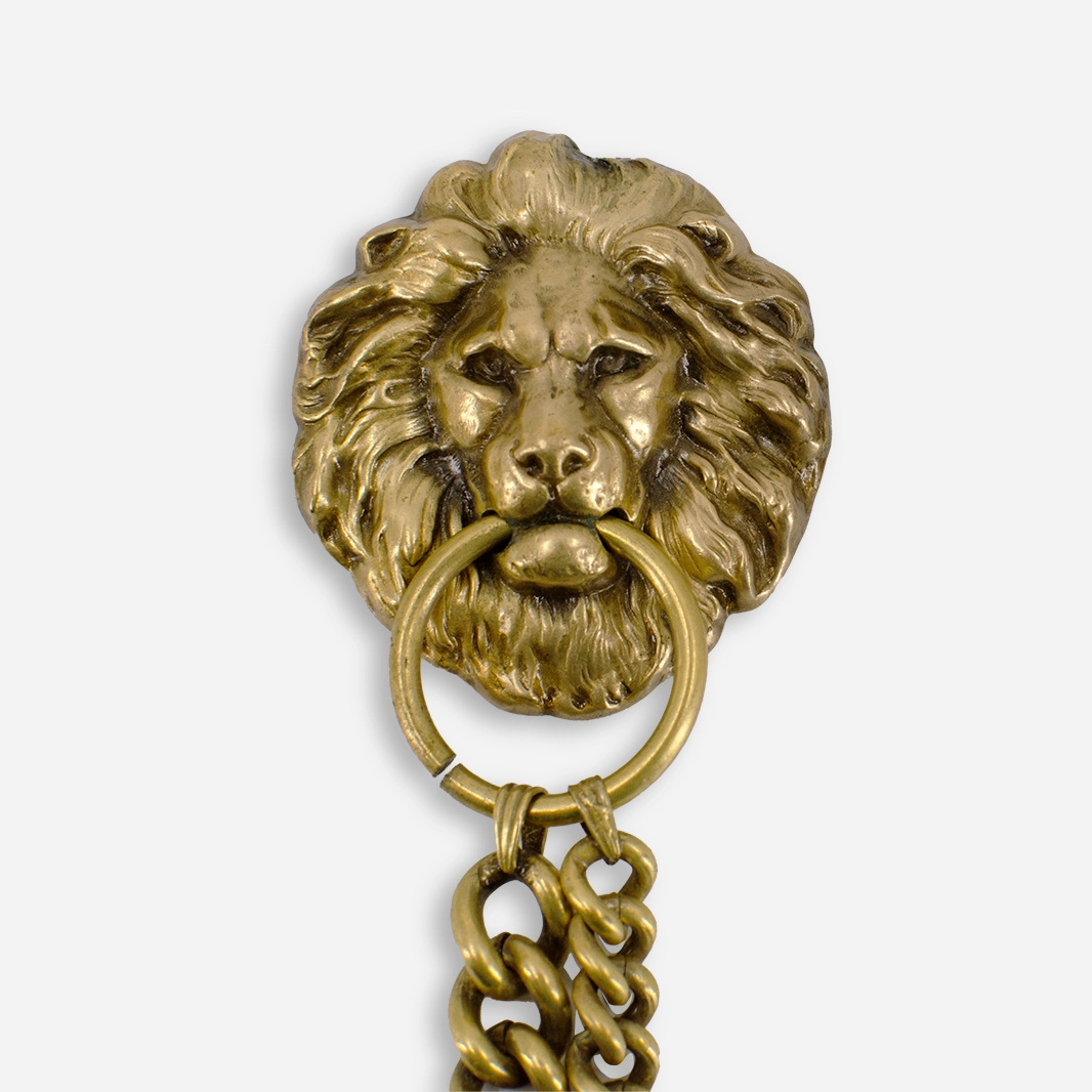 matte gold Lion Door knocker brooch