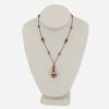 vintage dark pink Luster drop necklace