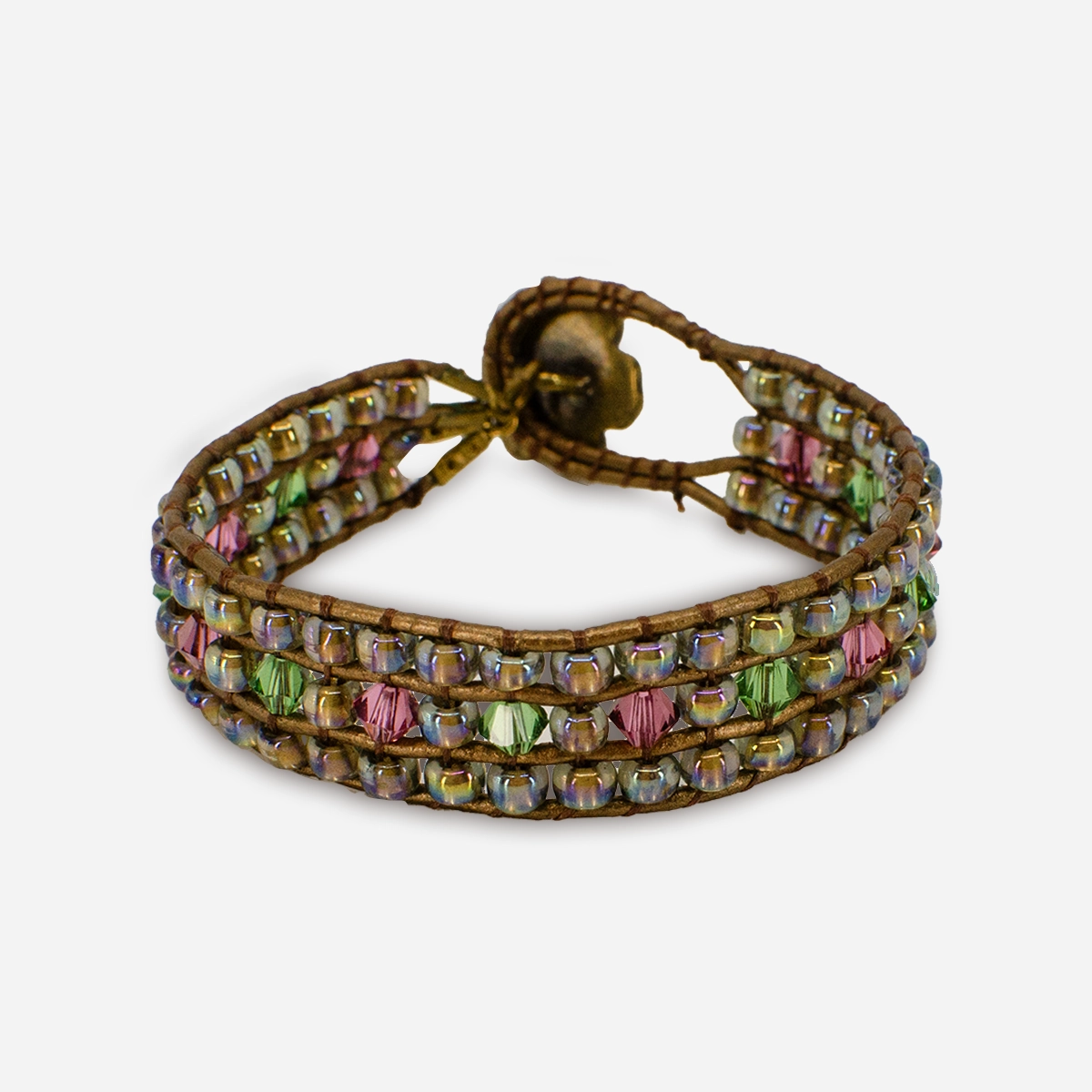 Multicolor crystal beaded bracelet