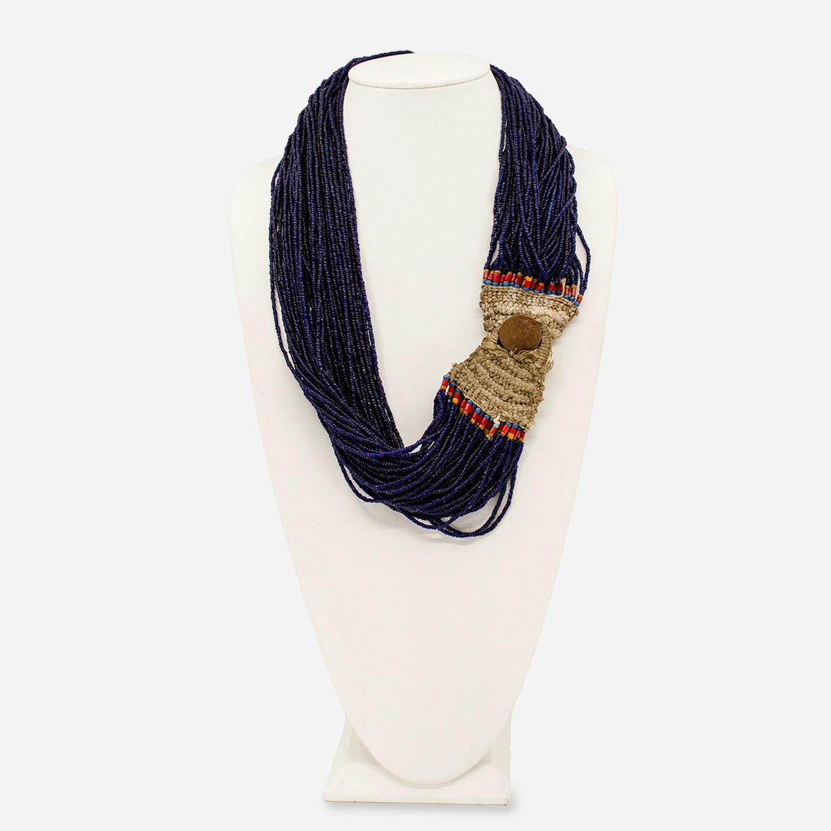 Naga Ceremonial blue beaded necklace