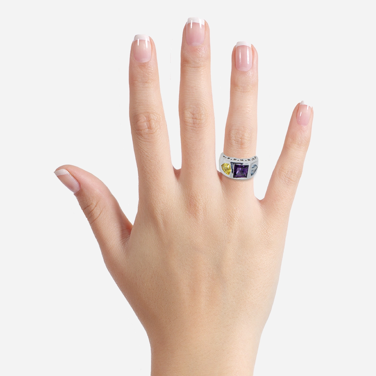 Three crystal ring