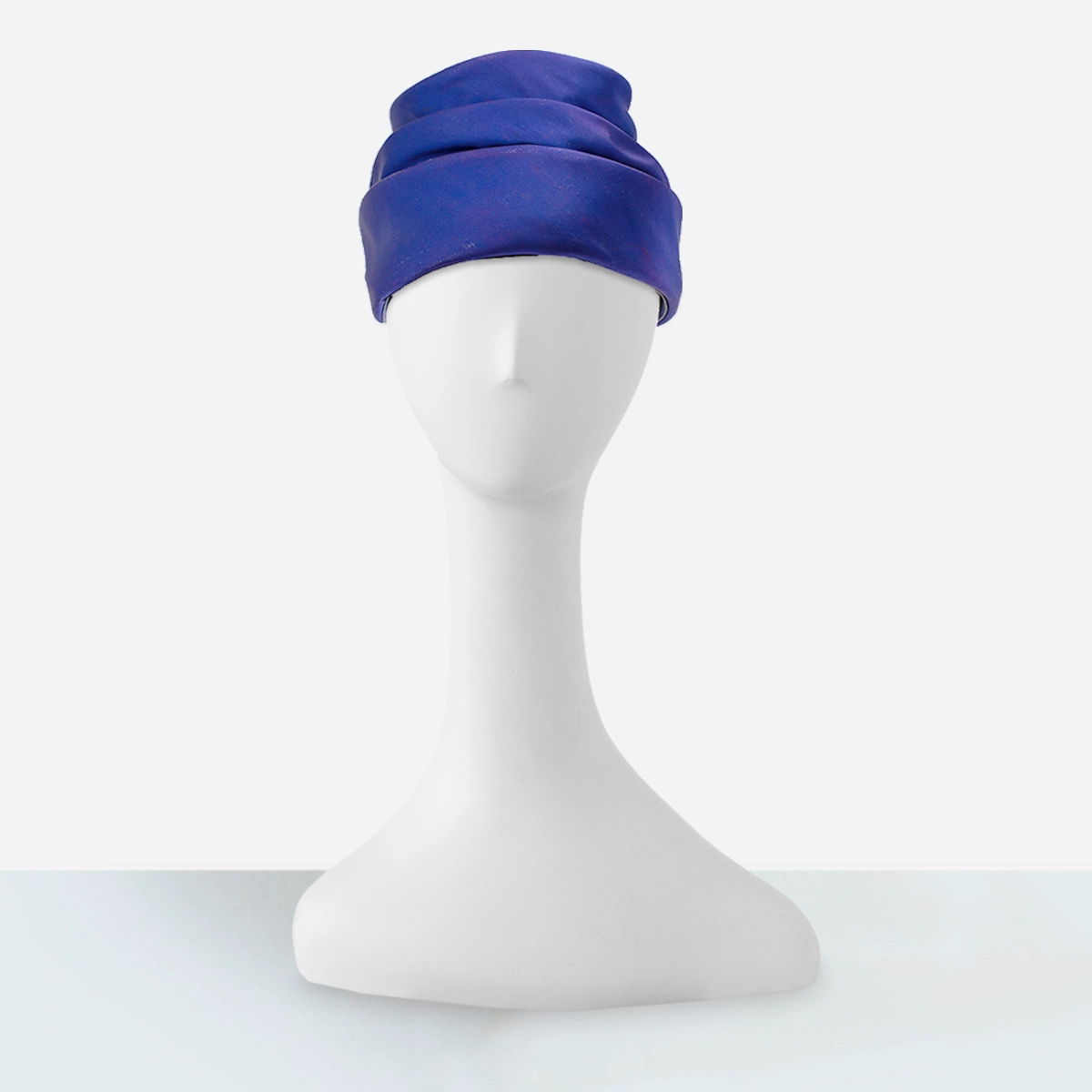 Vintage blue satin turban