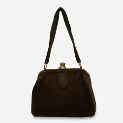 Vintage brown suede handbag