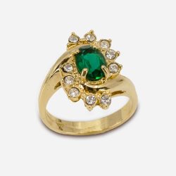 Vintage faux emerald cocktail ring