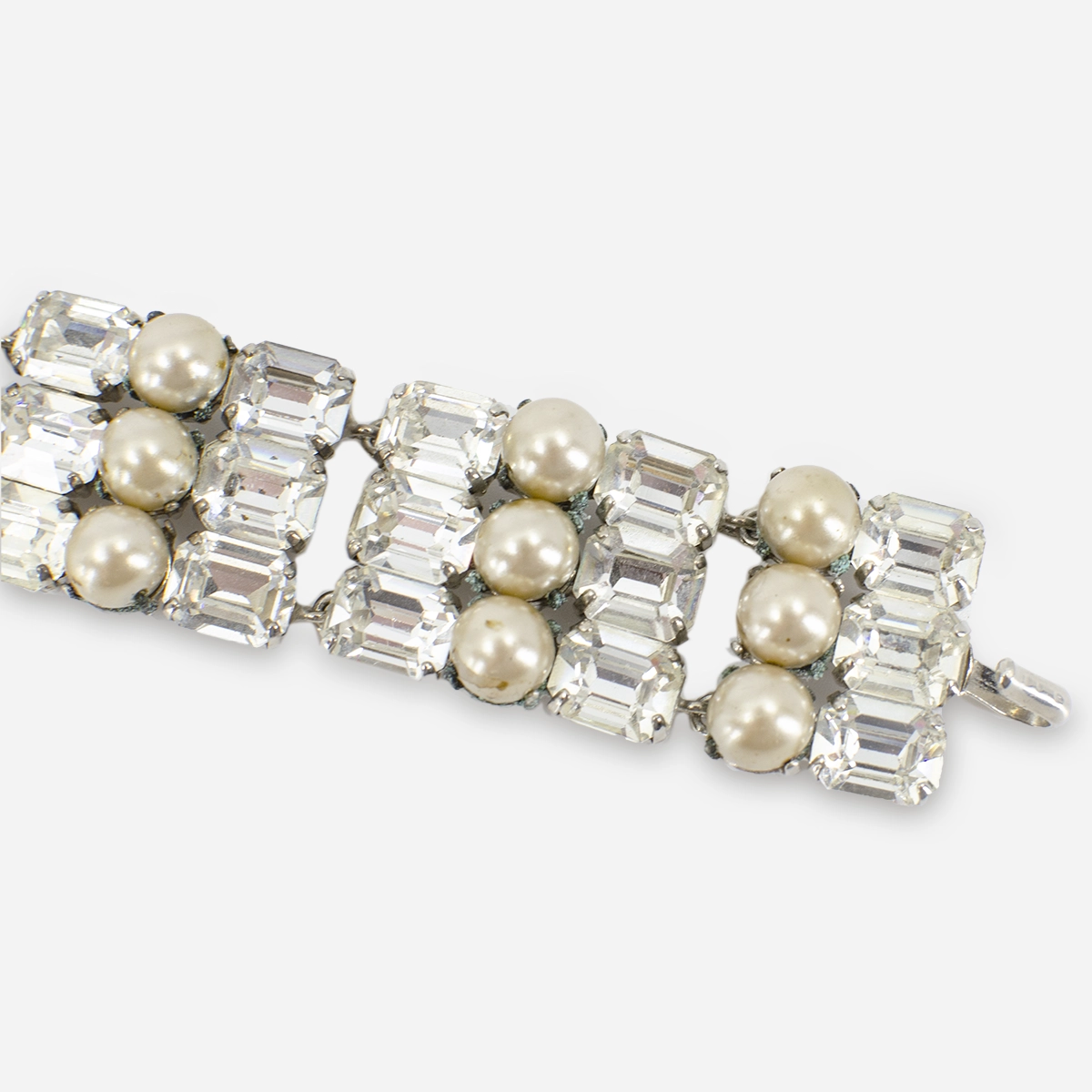 Vintage rhinestone Pearl bracelet