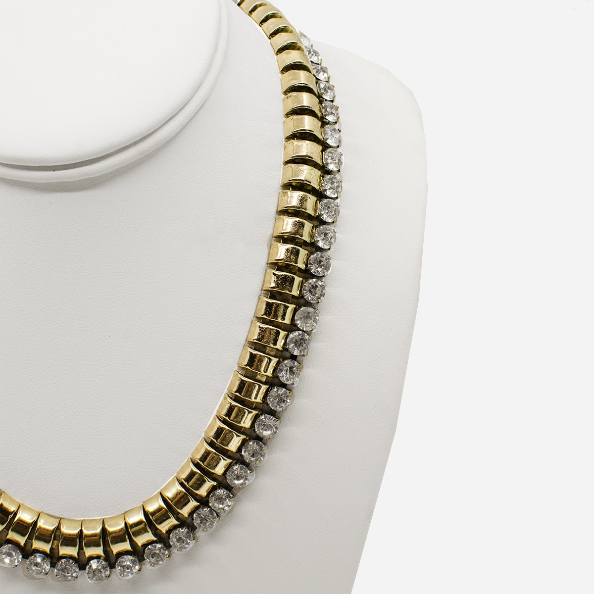 vintage Gold link necklace cleopatra collar