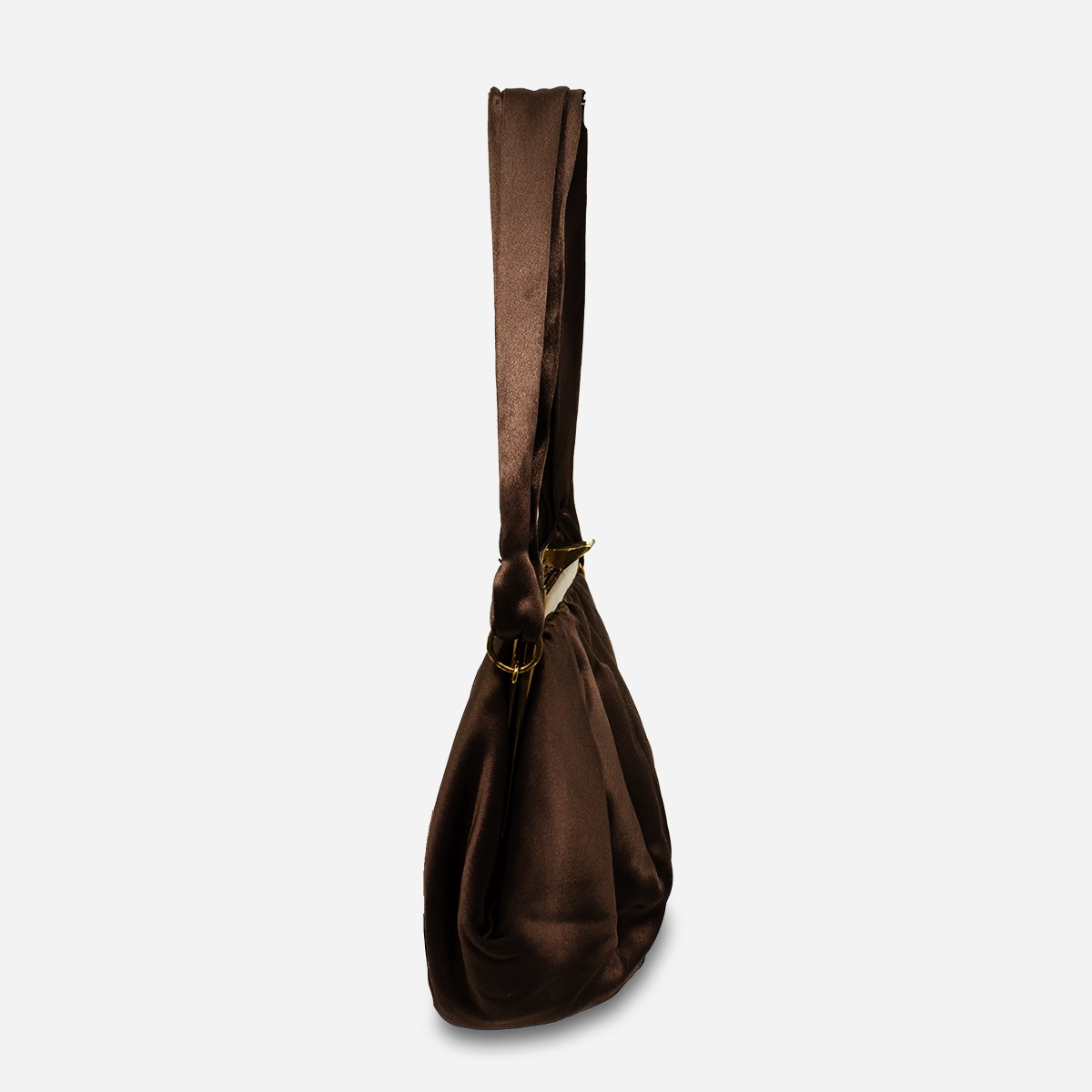 vintage brown satin bag