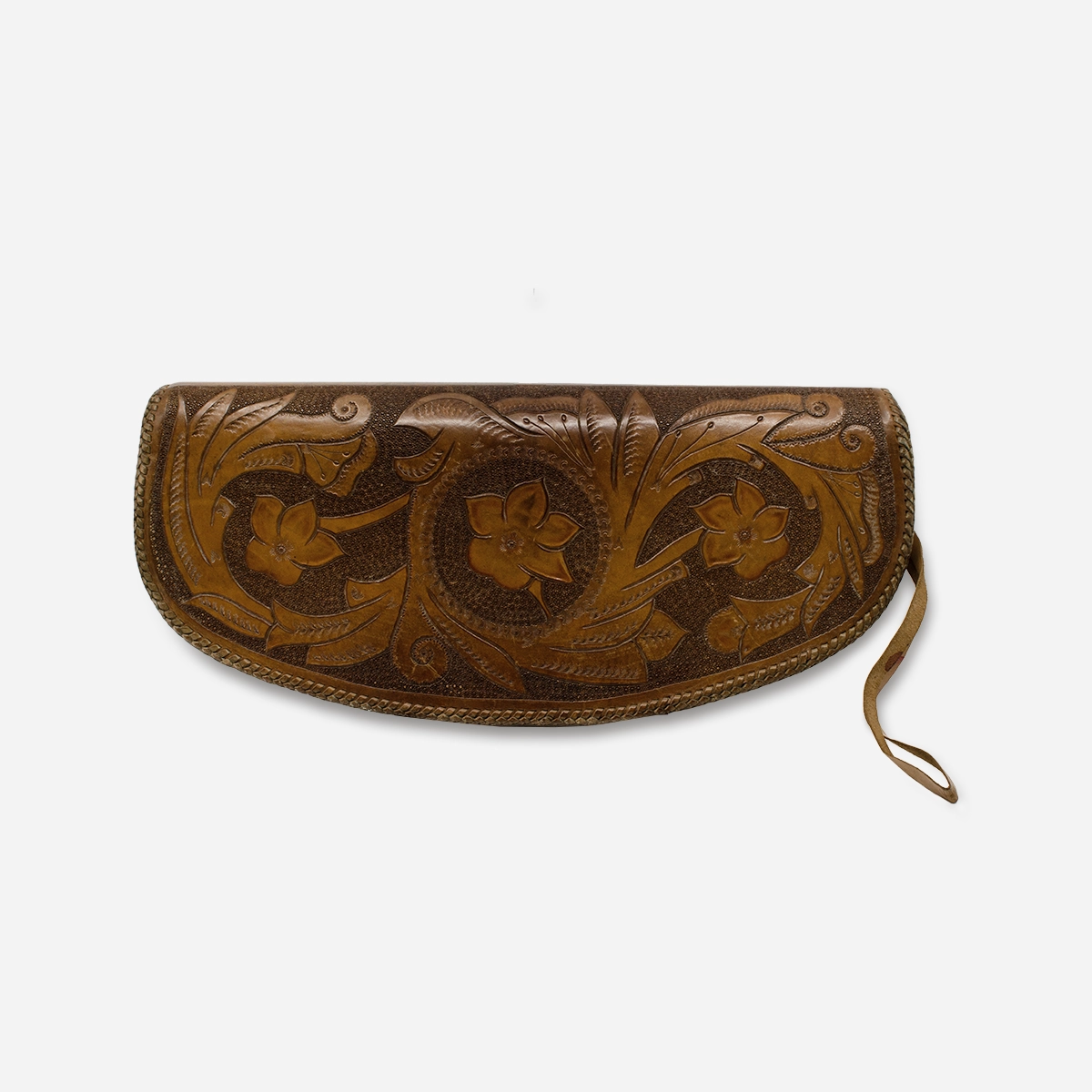 hand tooled leather clutch