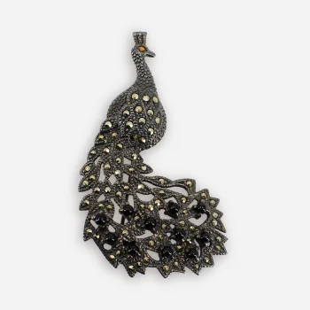 vintage peacock brooch
