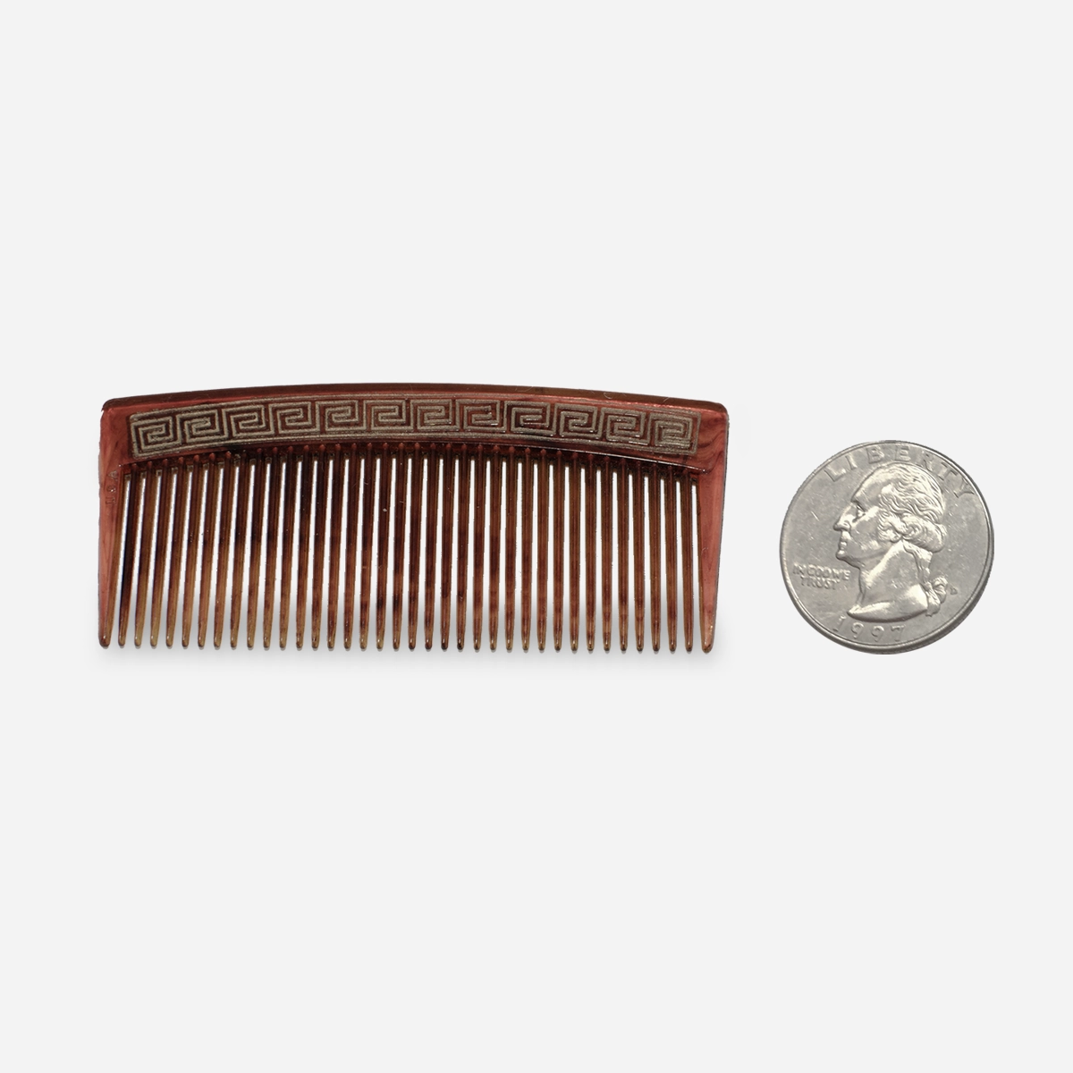 Greek key plastic hair comb