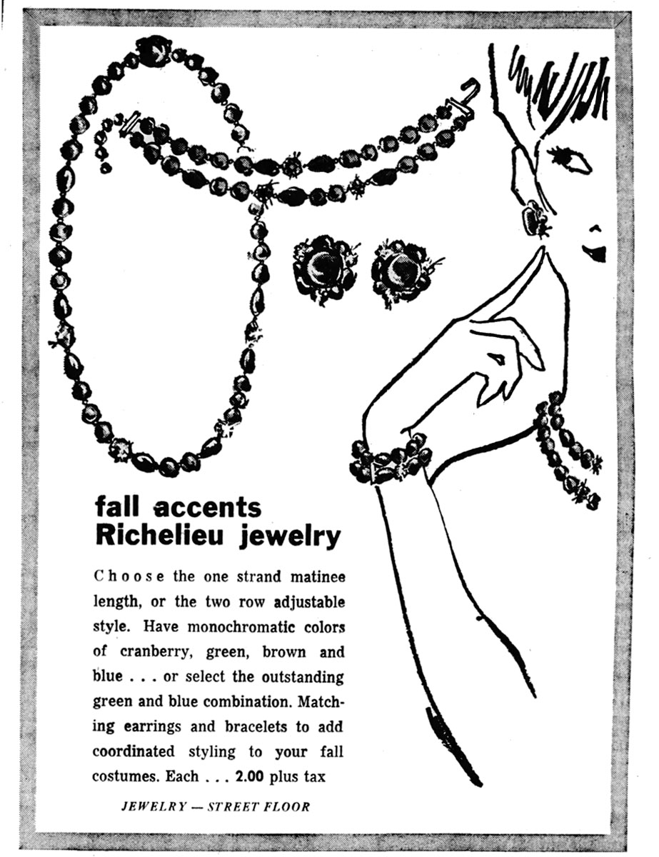 Richelieu jewelry ad 1963