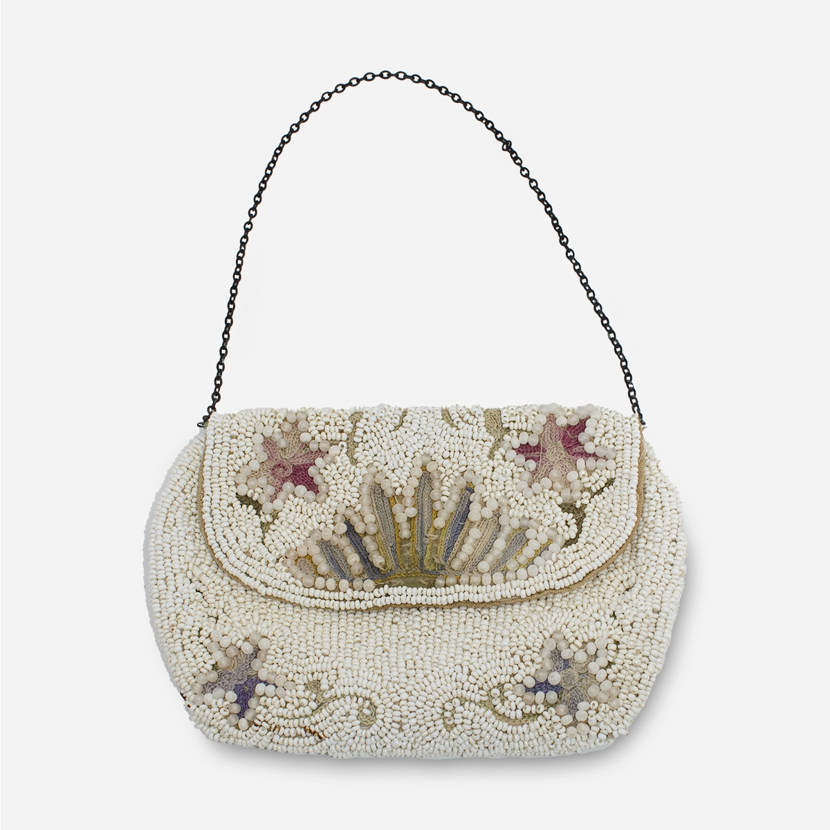 French point de beauvais embroidery purse