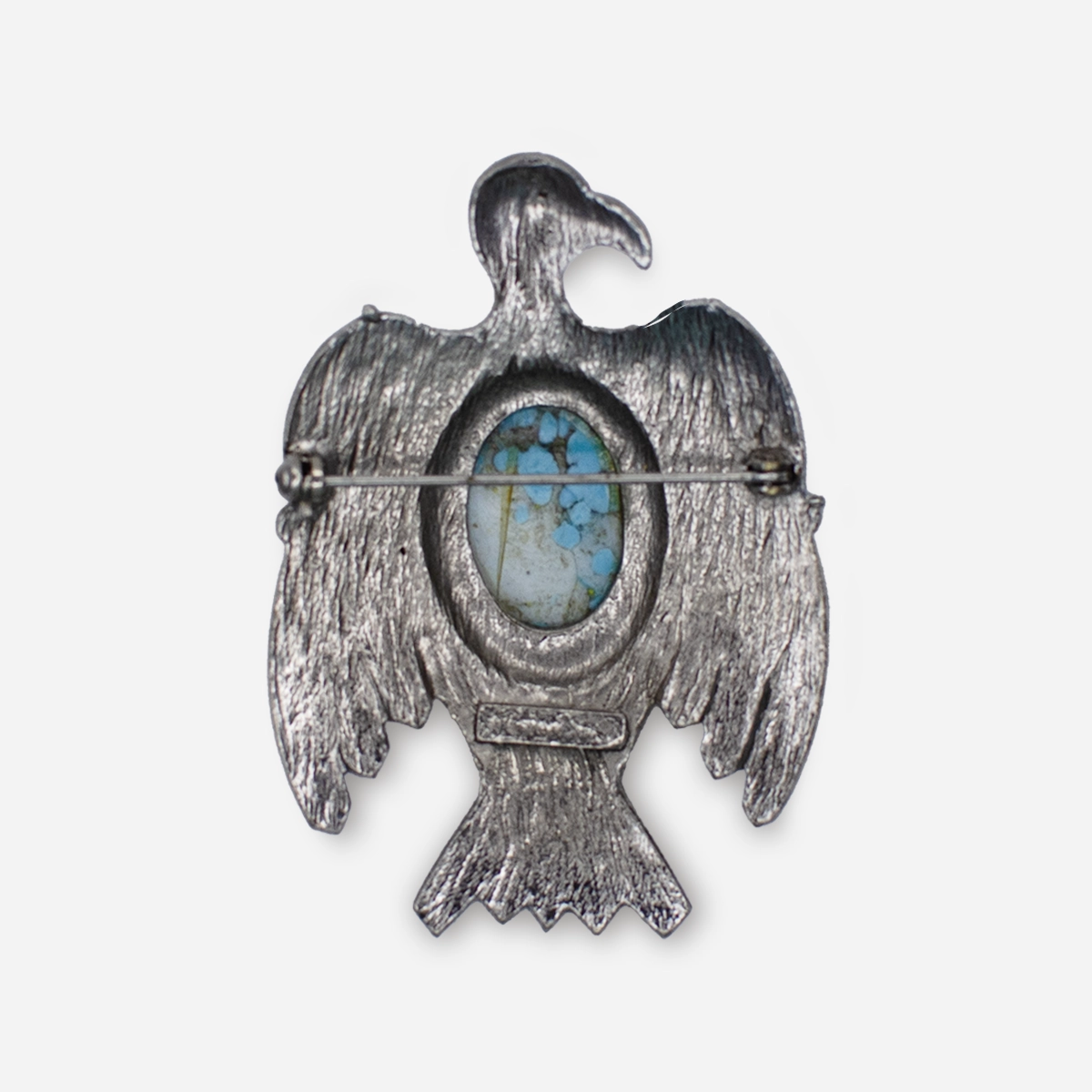 vintage silver-tone thunderbird brooch