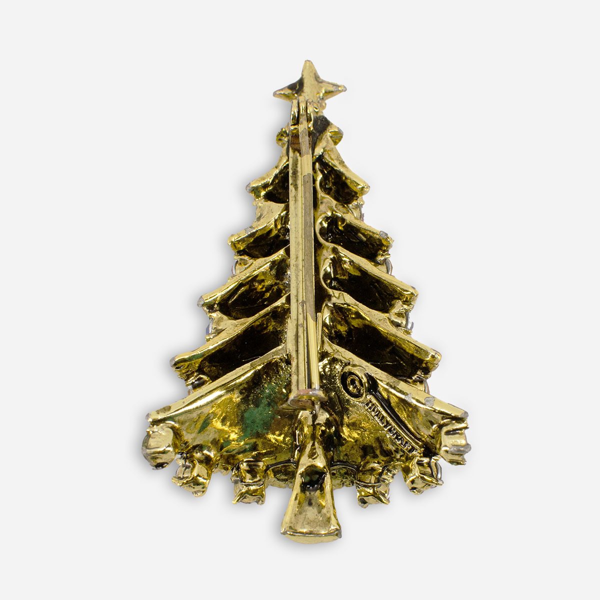 vintage hollycraft christmas tree brooch