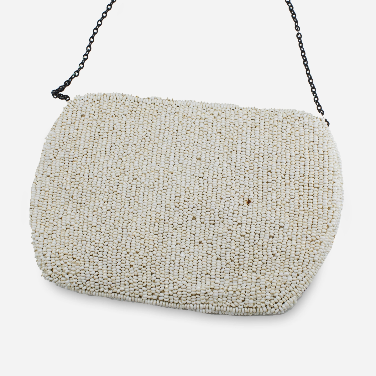 vintage white beaded small bag