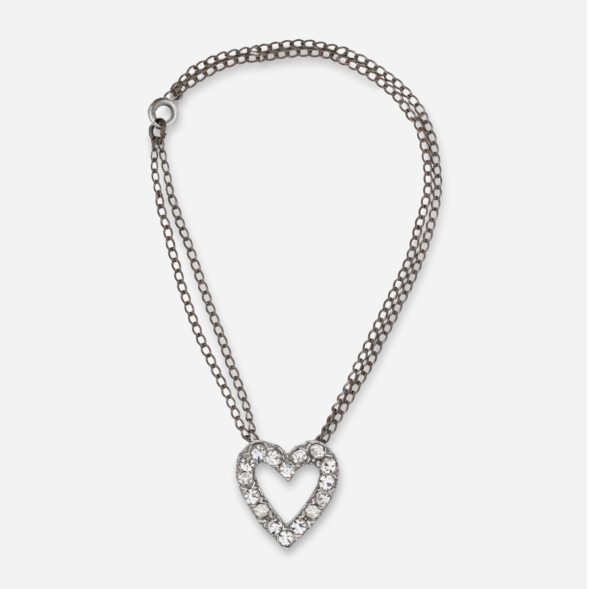 Crystal heart chain bracelet