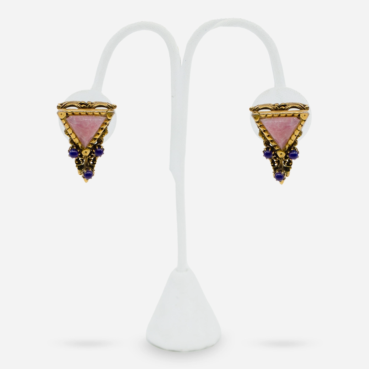 Pink hollywood regency earrings