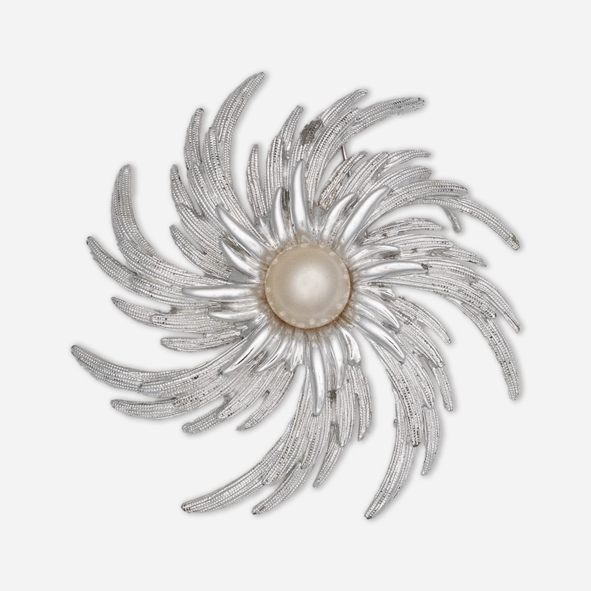 Sarah Coventry Swirl brooch with faux pearl