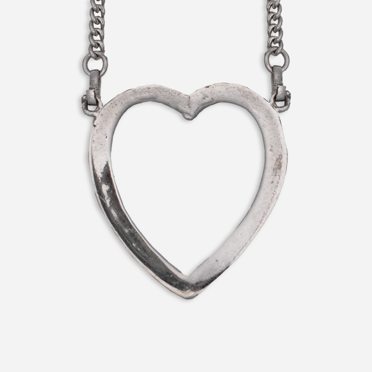 Silver heart chain necklace