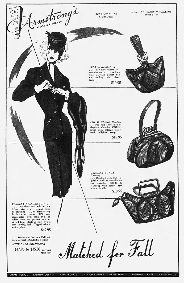 Corde handbags 1946 ad