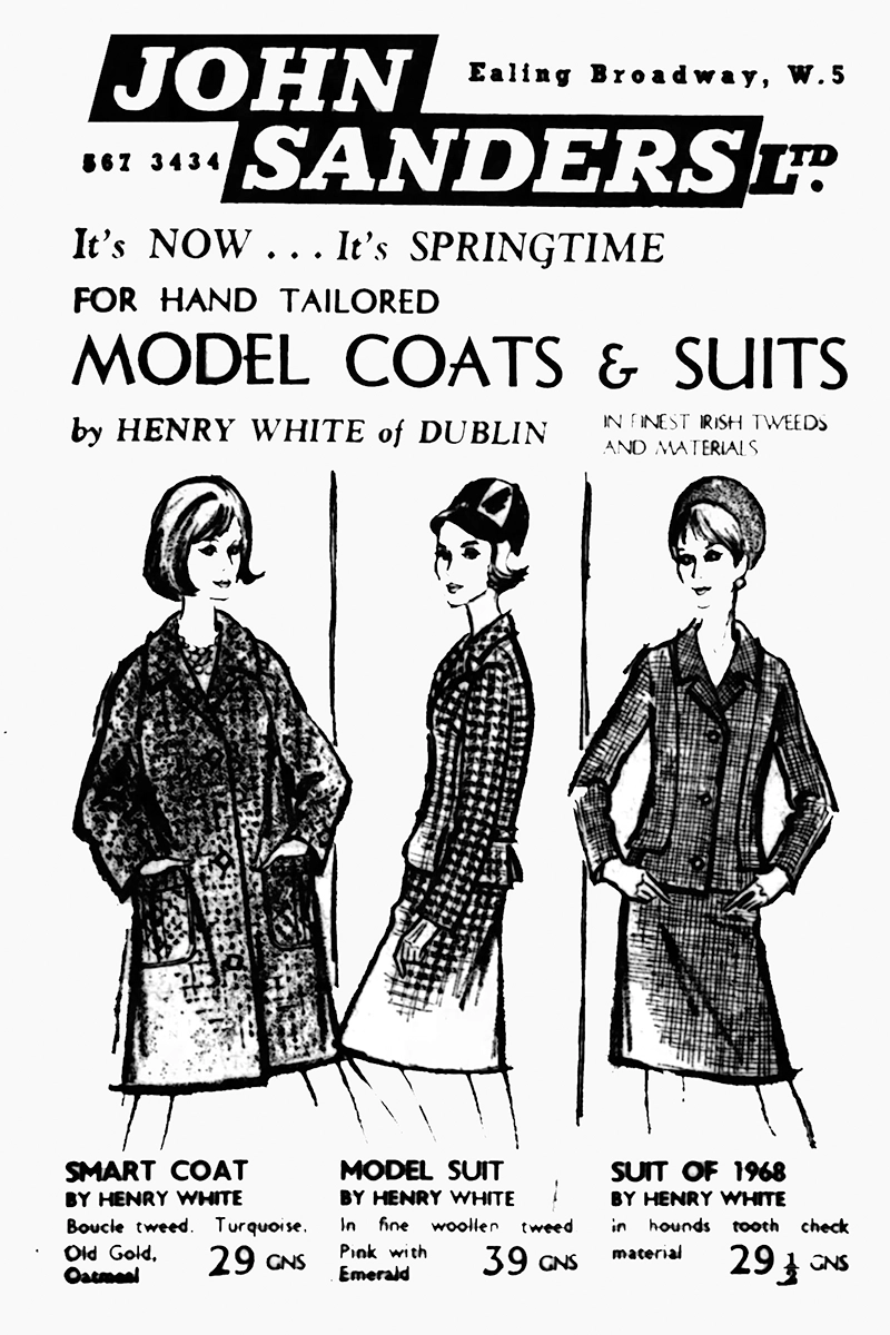 Henry White tweed coats 1968 ad