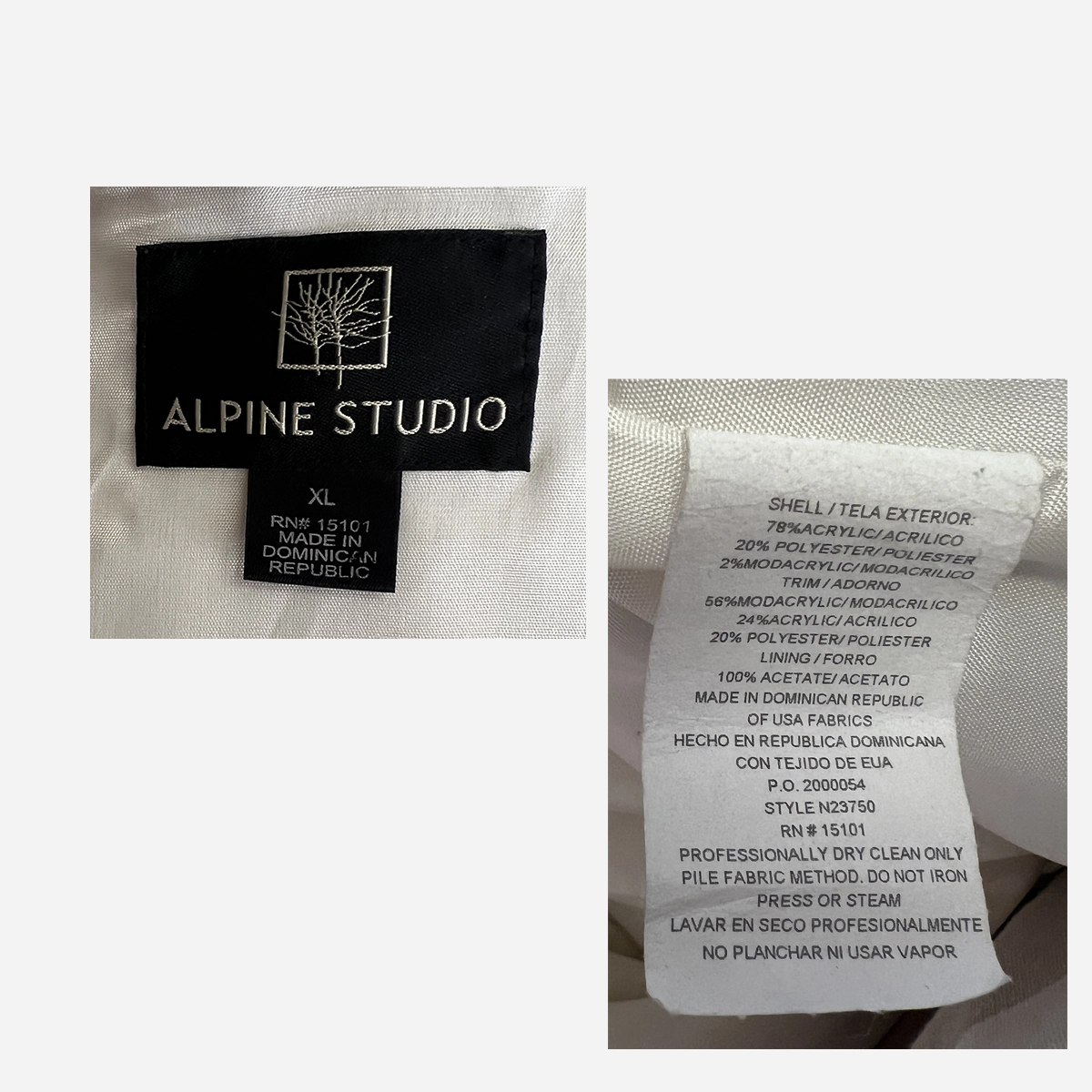 alpine studio coat label