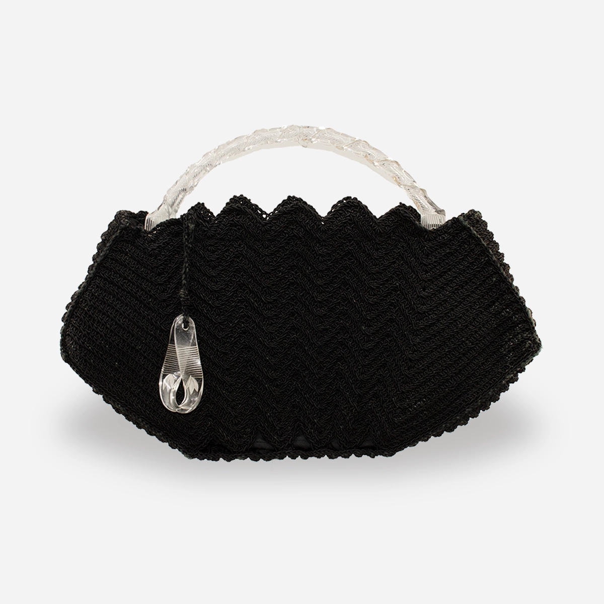 black corde purse lucite handle