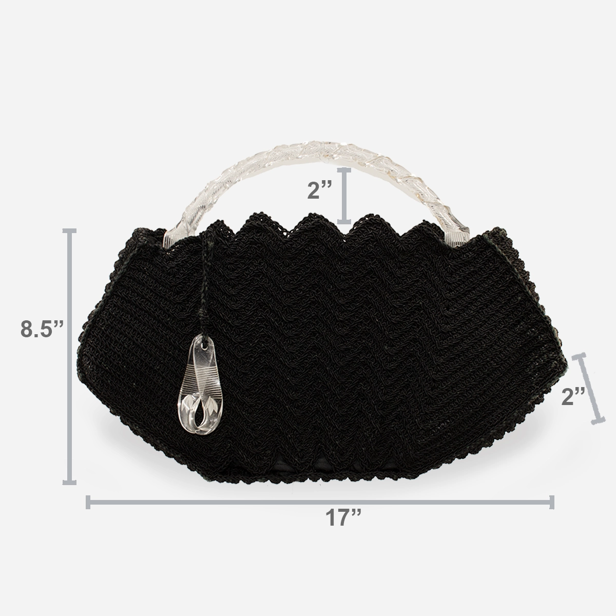 black corde purse size