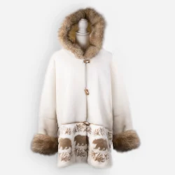 daytons white faux fur coat with hood