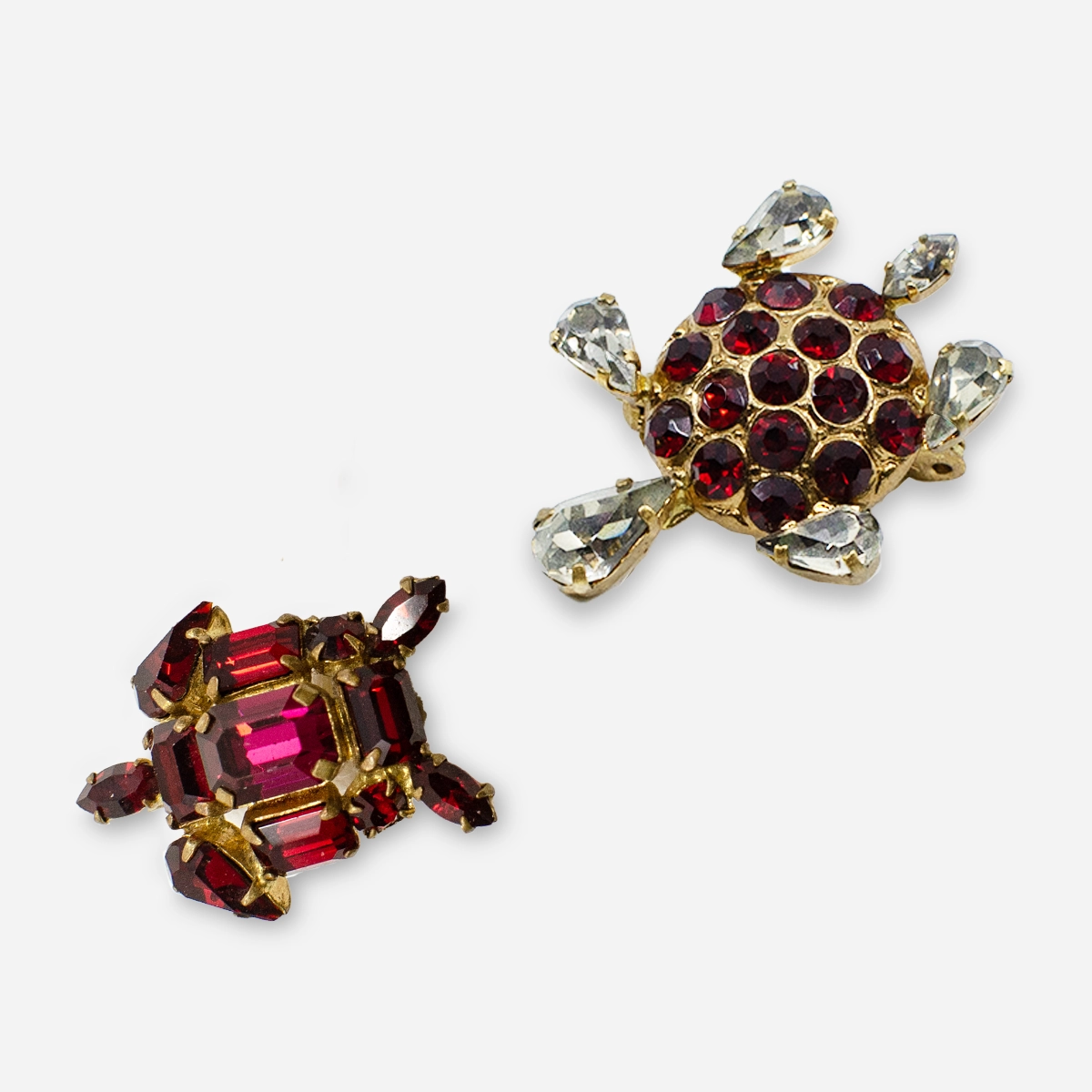 red Austria crystal turtle pins