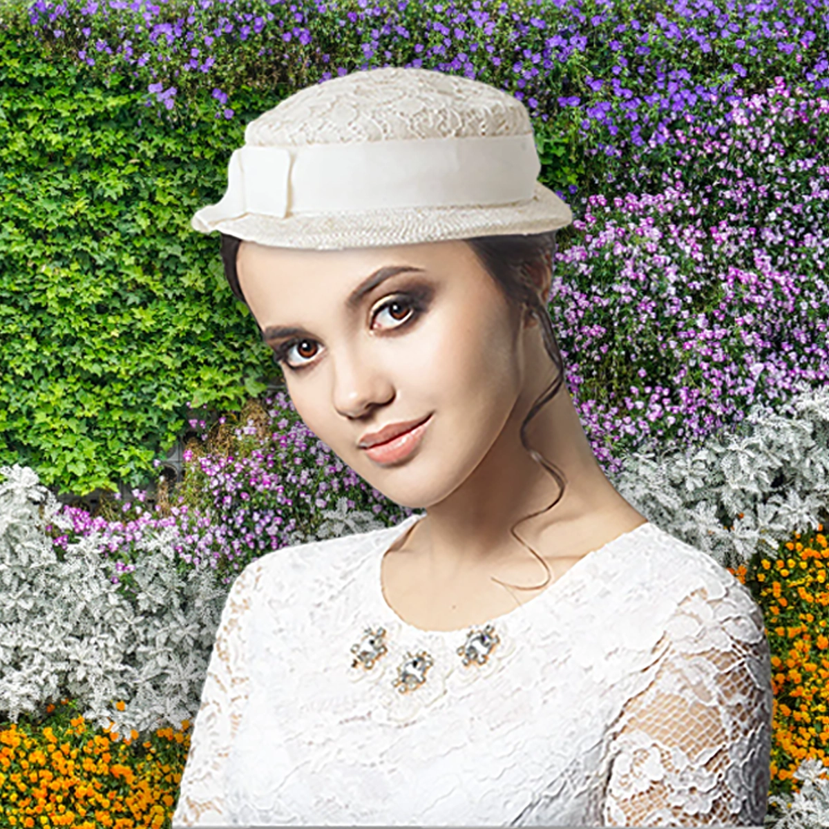 shop vintage easter hats, white lace hat