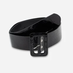 Faux black lizard belt
