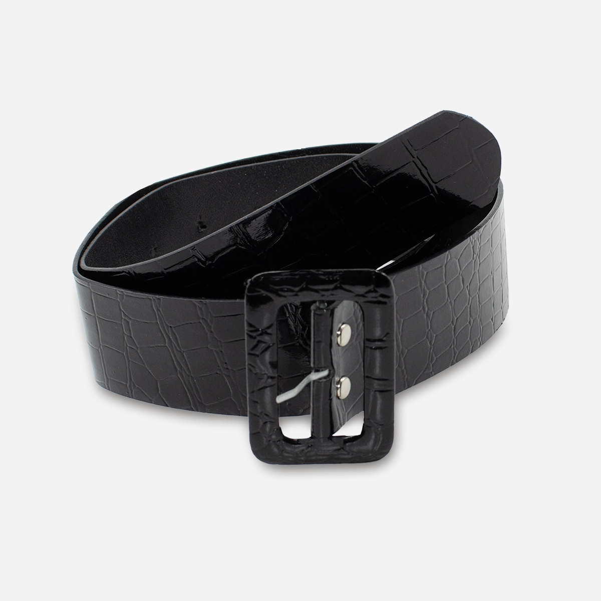 Faux black lizard belt