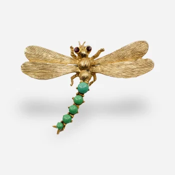 Gold dragonfly brooch