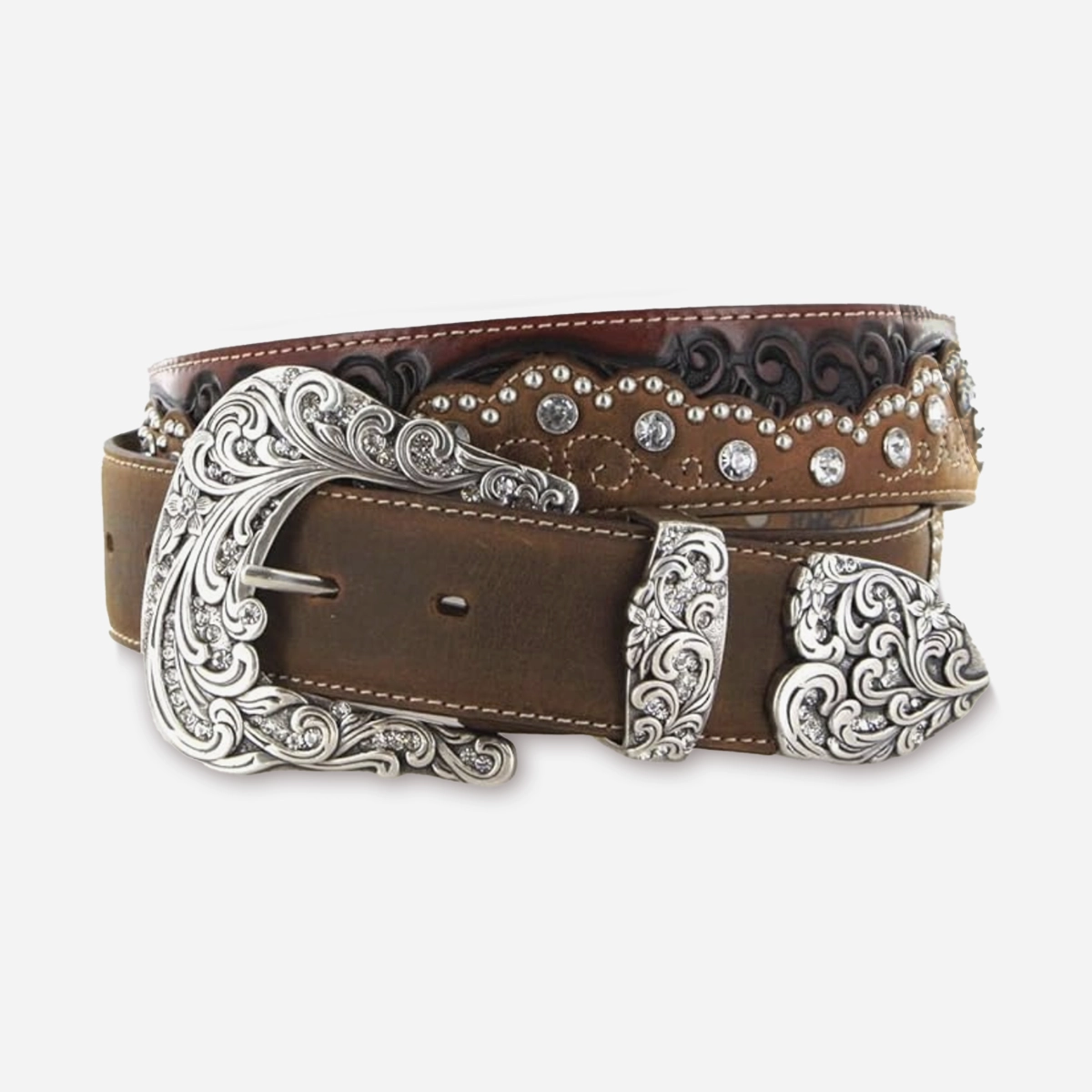 Tony Lama Brown Kaitlyn Crystal Belt