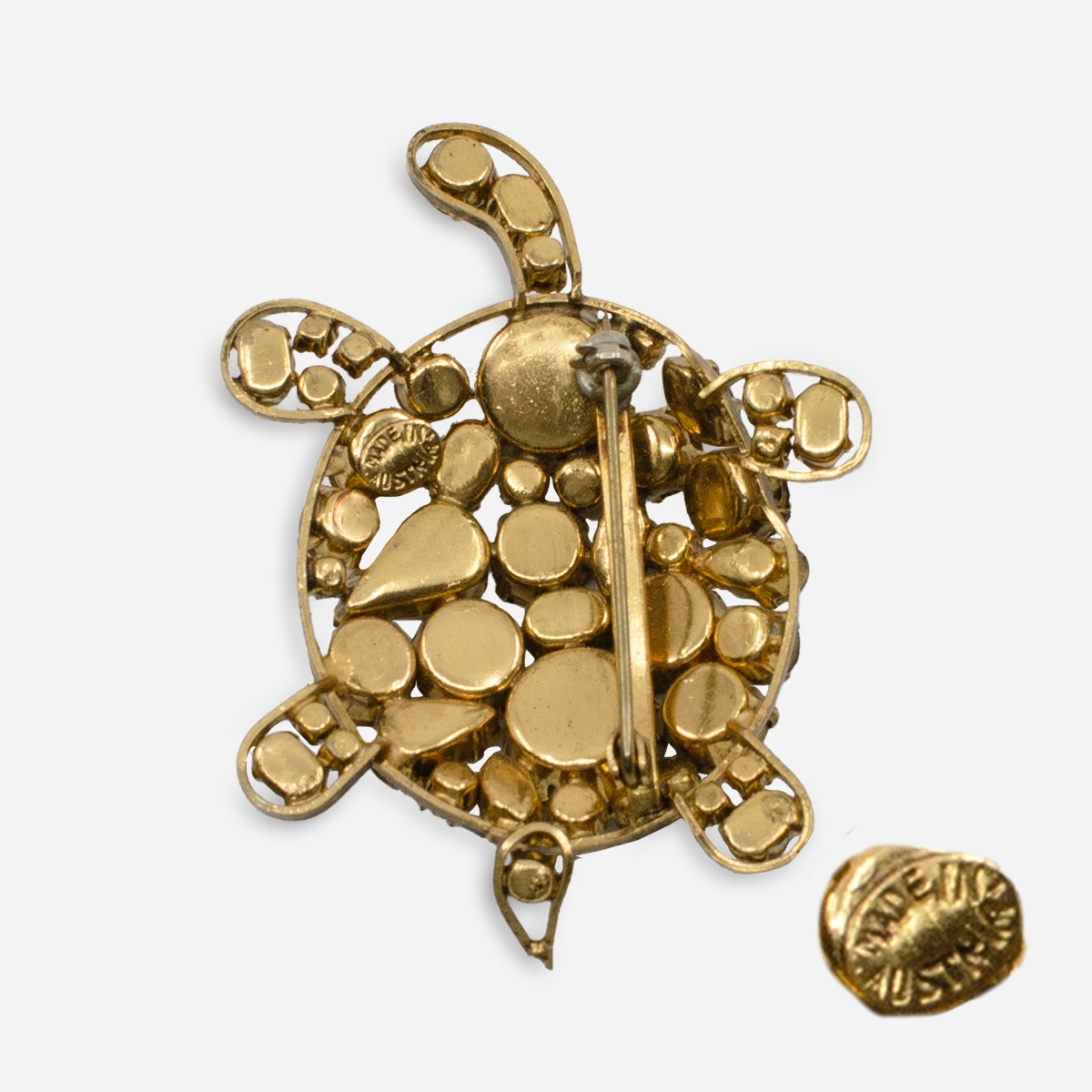 Vintage signed Austrian turtle brooch