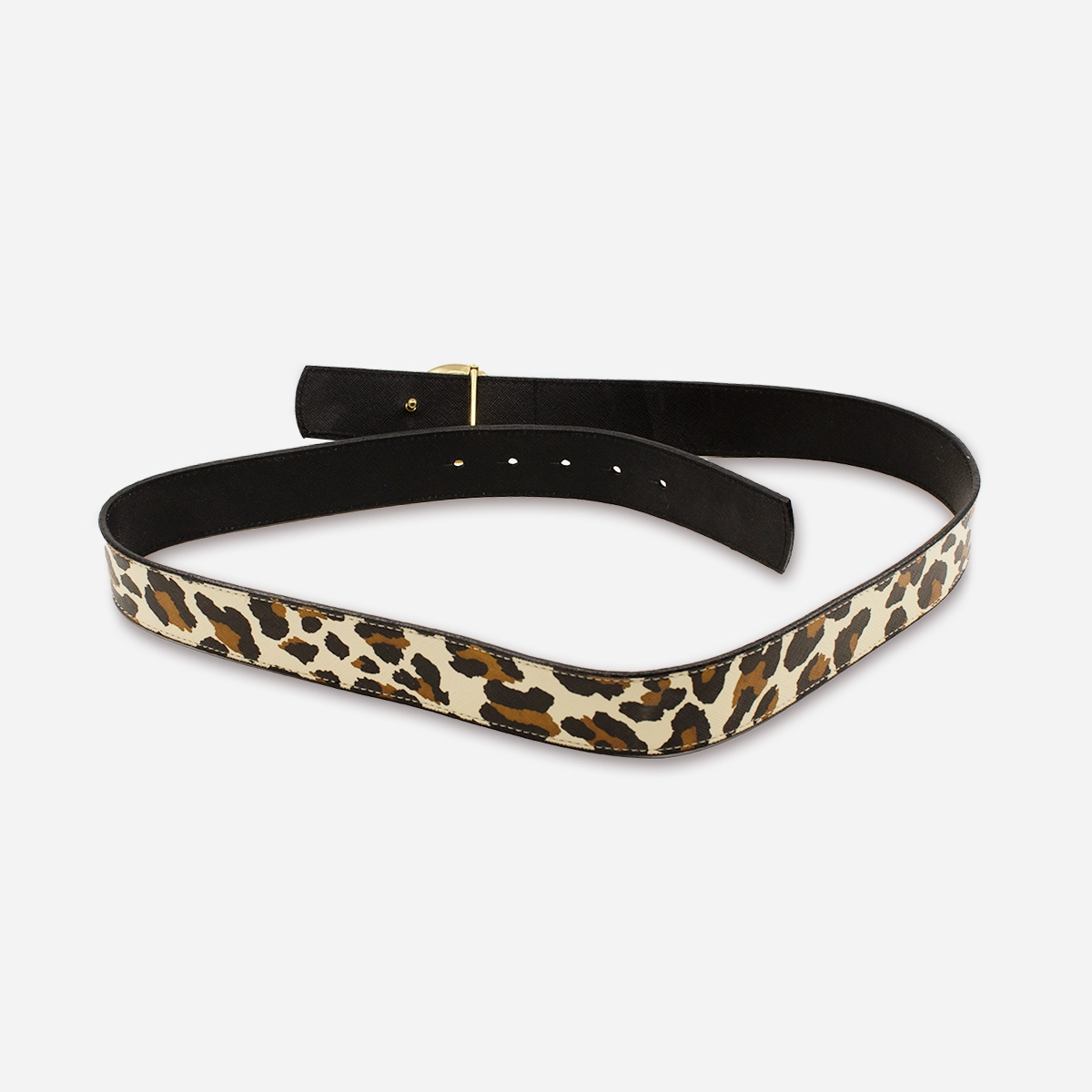 Vintage leopard print leather belt