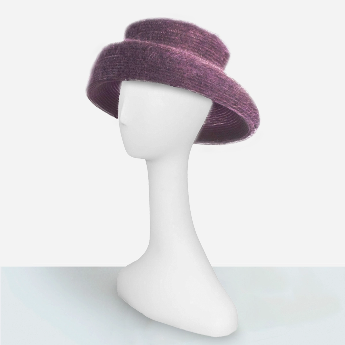 Vintage purple knit Breton hat