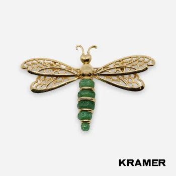 kramer peking glass dragonfly brooch