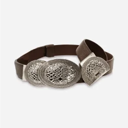 silver filigree buckle womens belt