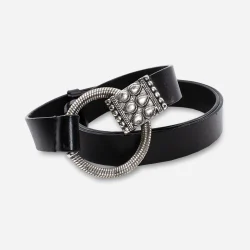 vintage chicos black leather belt