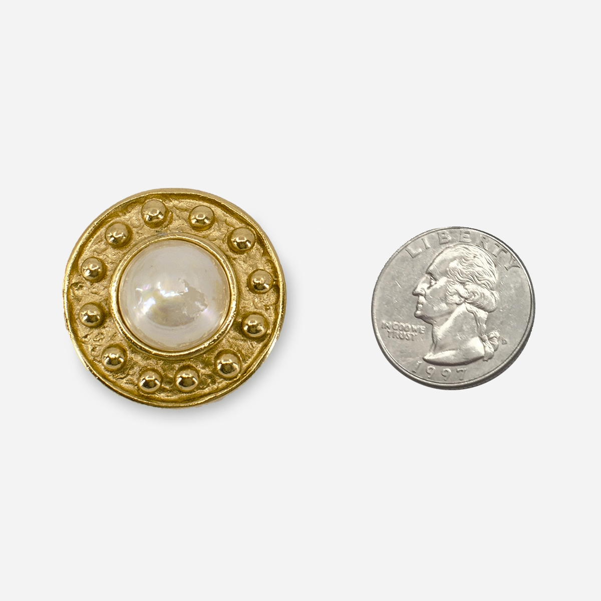 vintage Yves Saint Laurent button clip earrings