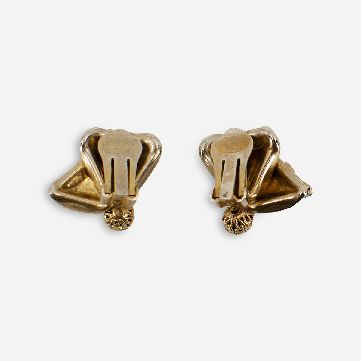 1950s gold clip earrings