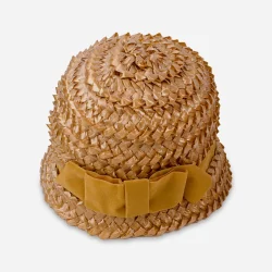 1950s gold hat with bow