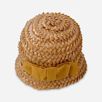 1950s gold hat with bow