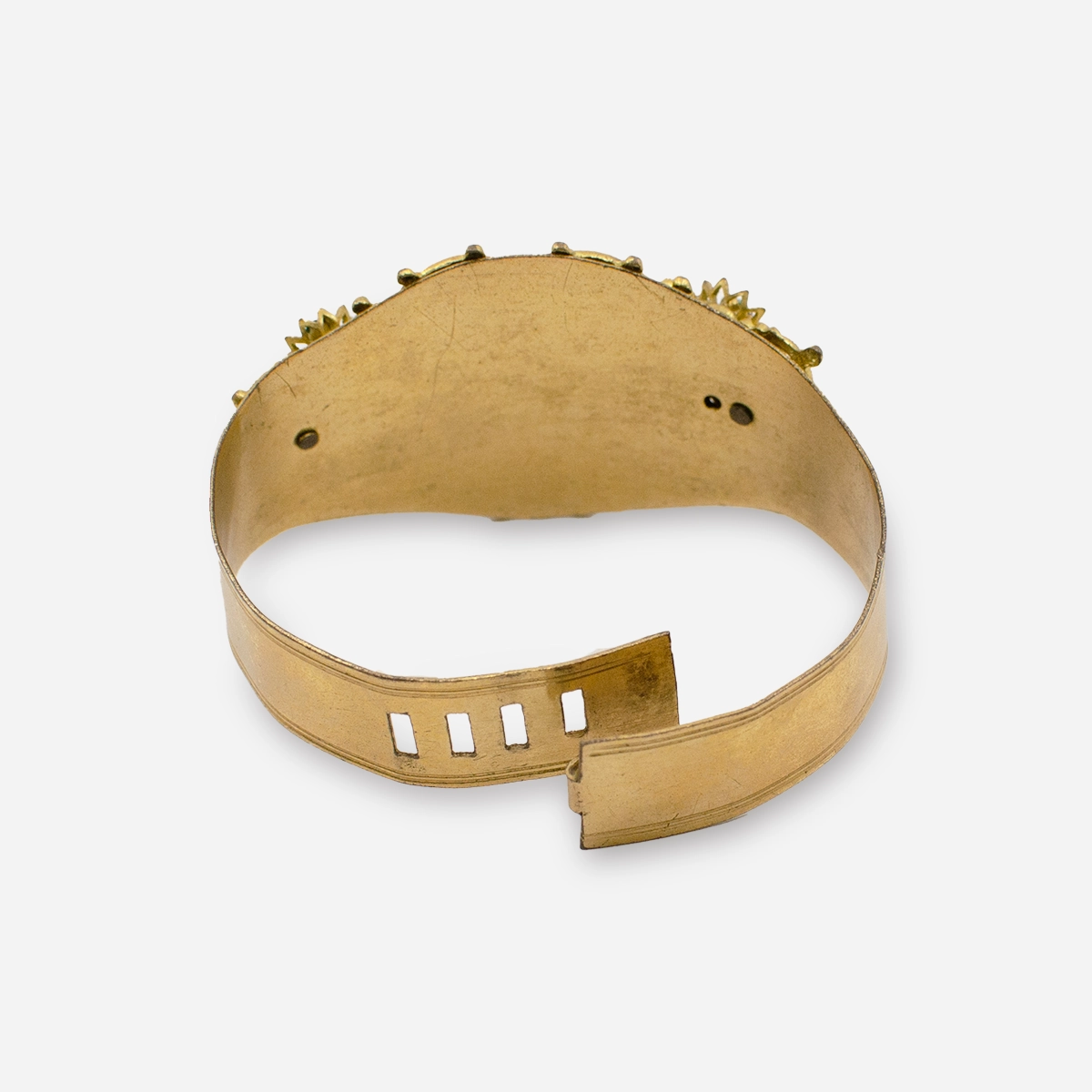1950s green jeweled bracelet gold band