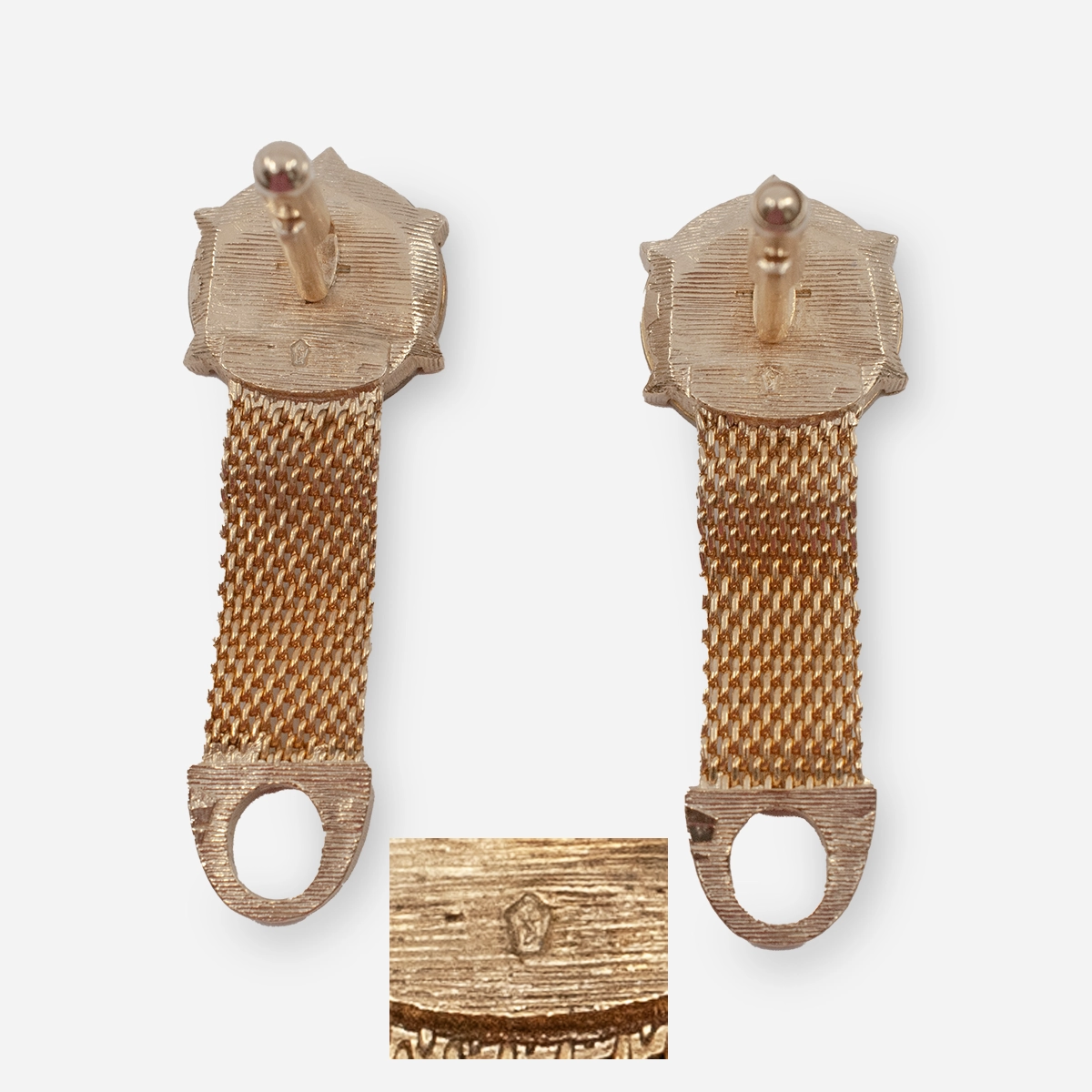 1960s signed Swank Gold mesh cufflinks