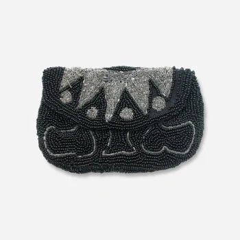 French Black beaded mini bag