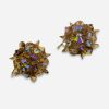 Bronze crystal wingback earrings Bronze crystal bead wingback earrings